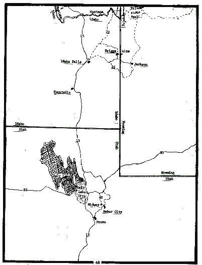 Sectional of Idaho, Utah and Wyoming
